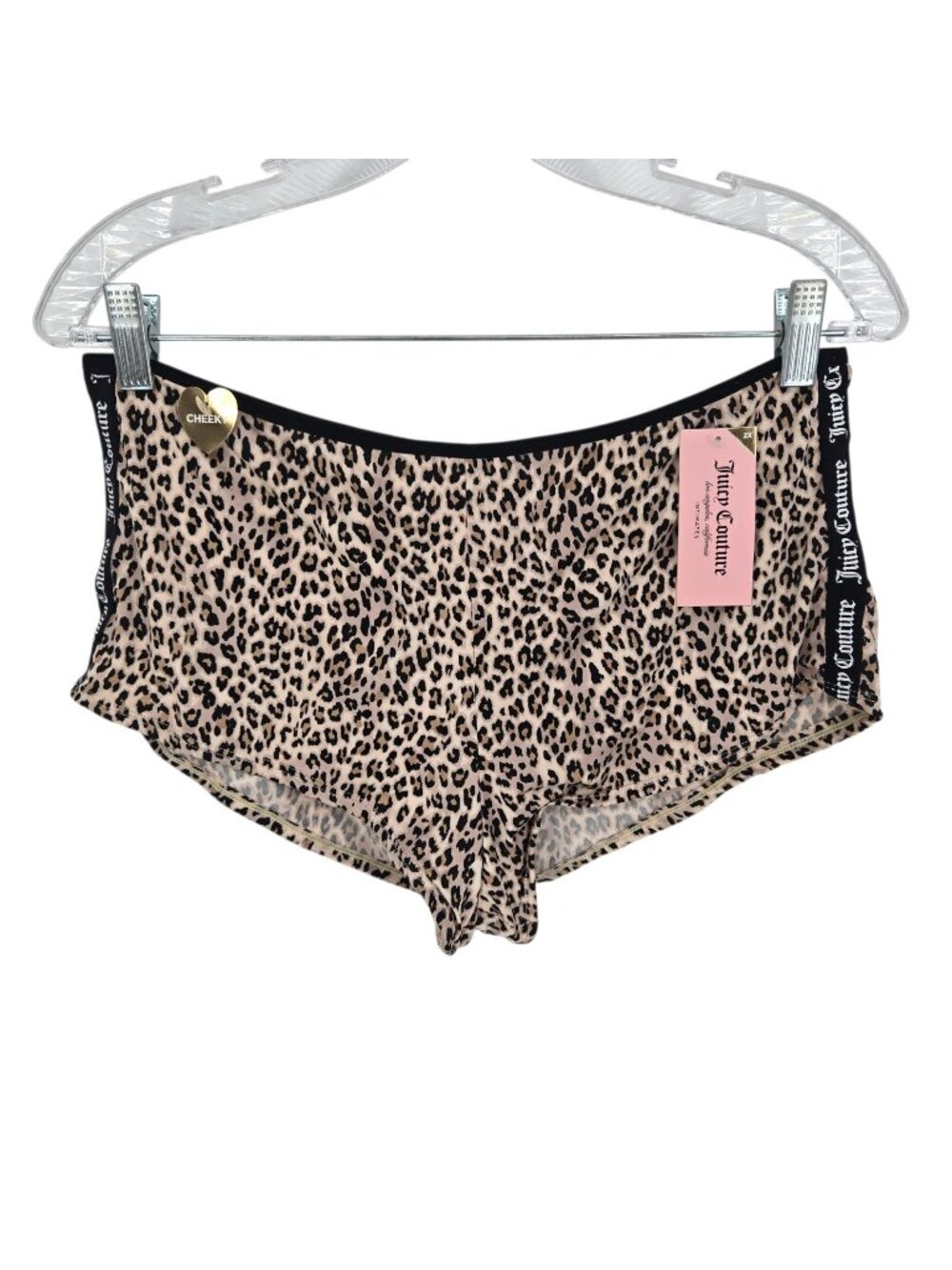 Juicy Couture size 2X leopard print brown black cheeky panties Underwear NWT